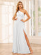 A-Line/Princess One-Shoulder Long Bridesmaid Dresses with Split Side