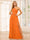A-Line/Princess One-Shoulder Long Bridesmaid Dresses with Split Side