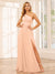A-Line/Princess One-Shoulder Long Bridesmaid Dresses with Split Side