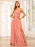 A-Line/Princess One-Shoulder Long Bridesmaid Dresses with Split Side