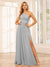 A-Line/Princess One-Shoulder Long Bridesmaid Dresses with Split Side