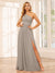 A-Line/Princess One-Shoulder Long Bridesmaid Dresses with Split Side
