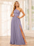 A-Line/Princess One-Shoulder Long Bridesmaid Dresses with Split Side