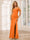 Sheath/Column Spaghetti Straps Off-the-Shoulder Long Bridesmaid Dresses with Split Side