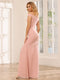 Sheath/Column Off-the-Shoulder Long Bridesmaid Dresses with Split Side