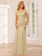 Sheath/Column Off-the-Shoulder Long Bridesmaid Dresses with Split Side