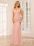 Sheath/Column Off-the-Shoulder Long Bridesmaid Dresses with Split Side