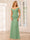 Sheath/Column Off-the-Shoulder Long Bridesmaid Dresses with Split Side