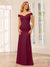 Sheath/Column Off-the-Shoulder Long Bridesmaid Dresses with Split Side