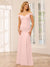 Sheath/Column Off-the-Shoulder Long Bridesmaid Dresses with Split Side