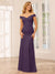 Sheath/Column Off-the-Shoulder Long Bridesmaid Dresses with Split Side