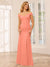 Sheath/Column Off-the-Shoulder Long Bridesmaid Dresses with Split Side