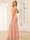 Sheath/Column V-Neck Long Bridesmaid Dresses with Split Side