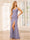 Sheath/Column V-Neck Long Bridesmaid Dresses with Split Side