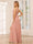 Sheath/Column V-Neck Long Bridesmaid Dresses with Split Side