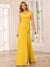 Sheath/Column V-Neck Long Bridesmaid Dresses with Split Side