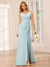 Sheath/Column V-Neck Long Bridesmaid Dresses with Split Side