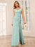 Sheath/Column V-Neck Long Bridesmaid Dresses with Split Side
