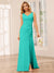 Sheath/Column V-Neck Long Bridesmaid Dresses with Split Side