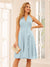 A-Line/Princess Halter Short Bridesmaid Dresses with Ruffles