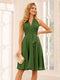 A-Line/Princess Halter Short Bridesmaid Dresses with Ruffles