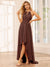 A-Line/Princess Halter Asymmetrical Bridesmaid Dresses with Sash