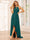 A-Line/Princess Halter Asymmetrical Bridesmaid Dresses with Sash