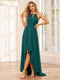 A-Line/Princess Halter Asymmetrical Bridesmaid Dresses with Sash