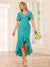 Sheath/Column V-Neck Asymmetrical Bridesmaid Dresses with Ruffles