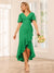Sheath/Column V-Neck Asymmetrical Bridesmaid Dresses with Ruffles