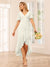 Sheath/Column V-Neck Asymmetrical Bridesmaid Dresses with Ruffles