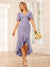 Sheath/Column V-Neck Asymmetrical Bridesmaid Dresses with Ruffles