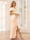 Sheath/Column V-Neck Asymmetrical Bridesmaid Dresses with Ruffles