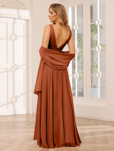 A-Line/Princess V-Neck Asymmetrical Bridesmaid Dresses with Ruffles