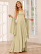 A-Line/Princess V-Neck Asymmetrical Bridesmaid Dresses with Ruffles
