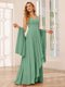 A-Line/Princess V-Neck Asymmetrical Bridesmaid Dresses with Ruffles