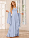 A-Line/Princess V-Neck Asymmetrical Bridesmaid Dresses with Ruffles