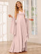 A-Line/Princess V-Neck Asymmetrical Bridesmaid Dresses with Ruffles