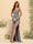 Sheath/Column Spaghetti Straps Sweetheart Long Formal Dresses with Split Side