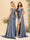 Sheath/Column Off-the-Shoulder Long Formal Dresses with Split Side & Ruched