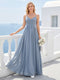 A-Line/Princess Spaghetti Straps Long Bridesmaid Dresses with Split Side