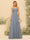 A-Line/Princess Spaghetti Straps Long Bridesmaid Dresses with Split Side