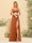 A-Line/Princess Spaghetti Straps Long Bridesmaid Dresses with Split Side