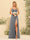 A-Line/Princess Spaghetti Straps Long Bridesmaid Dresses with Split Side