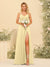 A-Line/Princess Spaghetti Straps Long Bridesmaid Dresses with Split Side