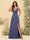 A-Line/Princess Spaghetti Straps Long Bridesmaid Dresses with Split Side & Pockets