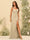 Sheath/Column Spaghetti Straps Long Bridesmaid Dresses with Split Side & Ruched