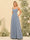 A-Line/Princess Spaghetti Straps Long Bridesmaid Dresses with Split Side & Pockets
