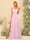 A-Line/Princess Spaghetti Straps Long Bridesmaid Dresses with Split Side & Pockets