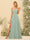 A-Line/Princess Spaghetti Straps Long Bridesmaid Dresses with Split Side & Pockets